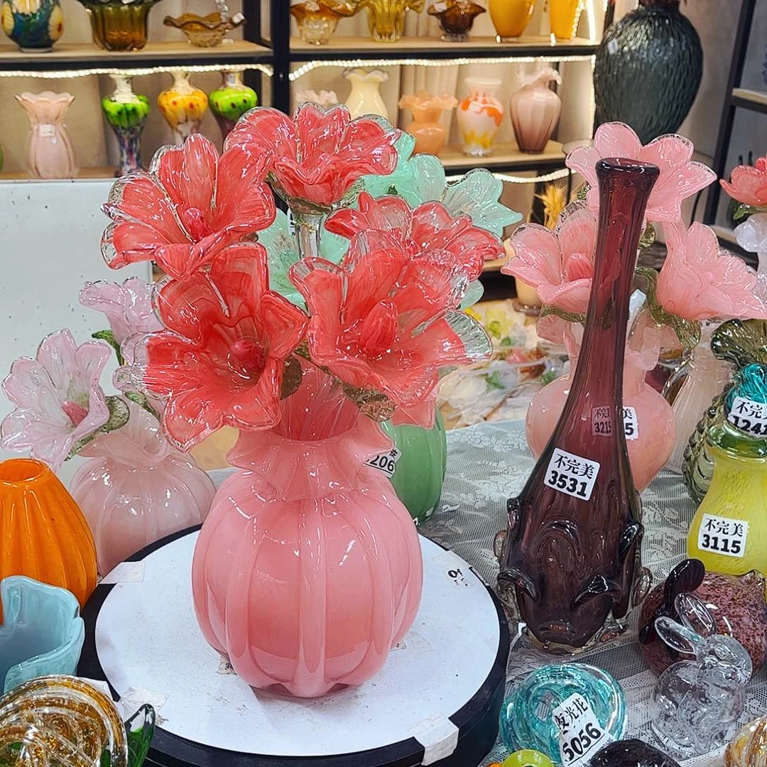 5花1瓶 家悦琉璃工艺品瓶不完美