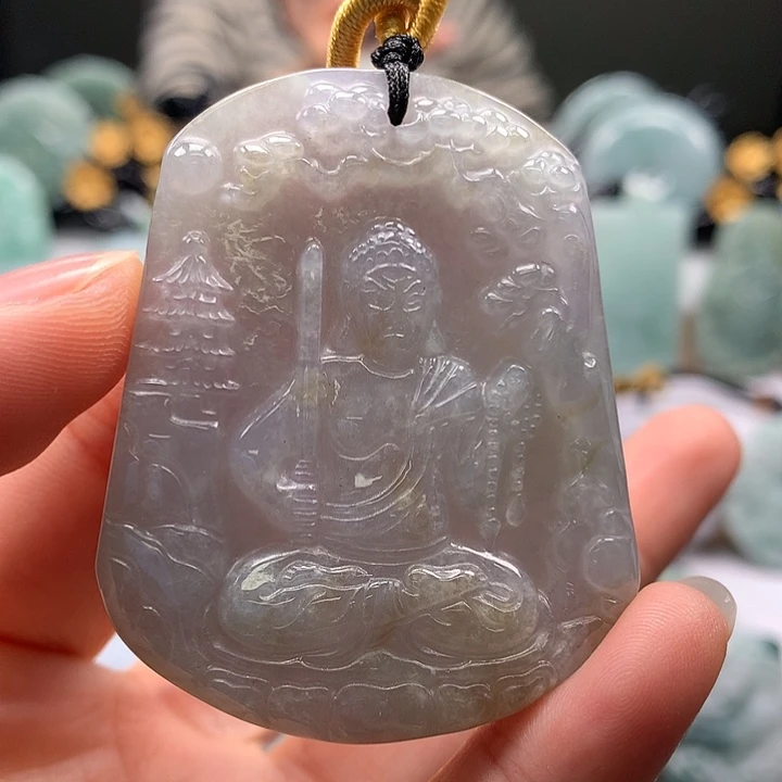 翡翠未镶嵌颈饰不动明王卡厚装8+
