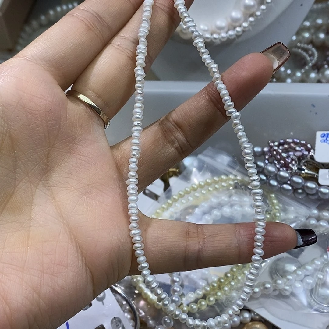 淡水珍珠耳钉银S925镶嵌