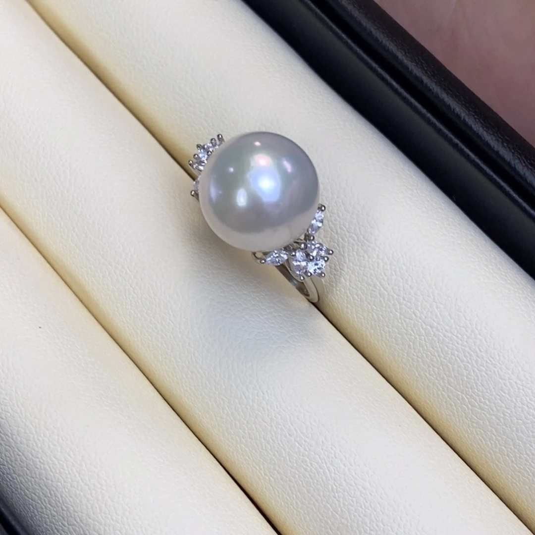 戒指淡水珍珠银S925镶嵌特价