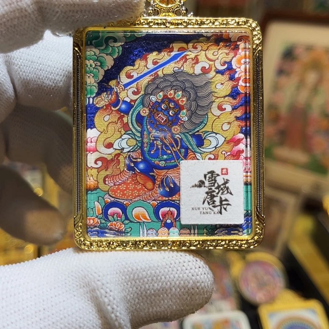 吊坠k*.热贡纯手绘不动明王