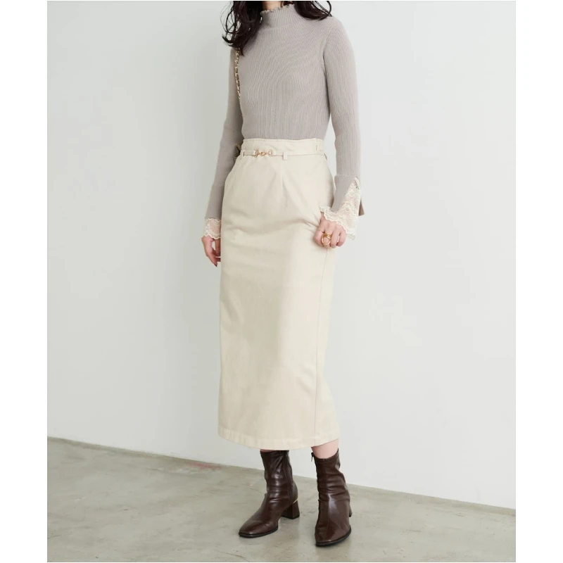 【DD外贸】 秋冬上新 N 开叉设计气质修身显瘦高腰半裙时尚休闲休闲