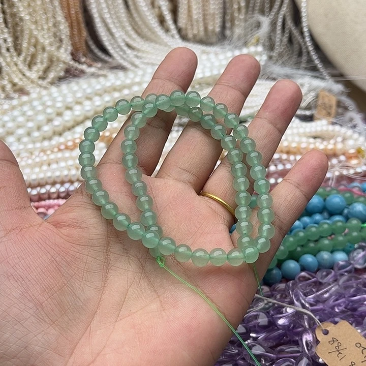 玛瑙/玉髓未镶嵌珠宝半成品一条6mm左右东陵玉