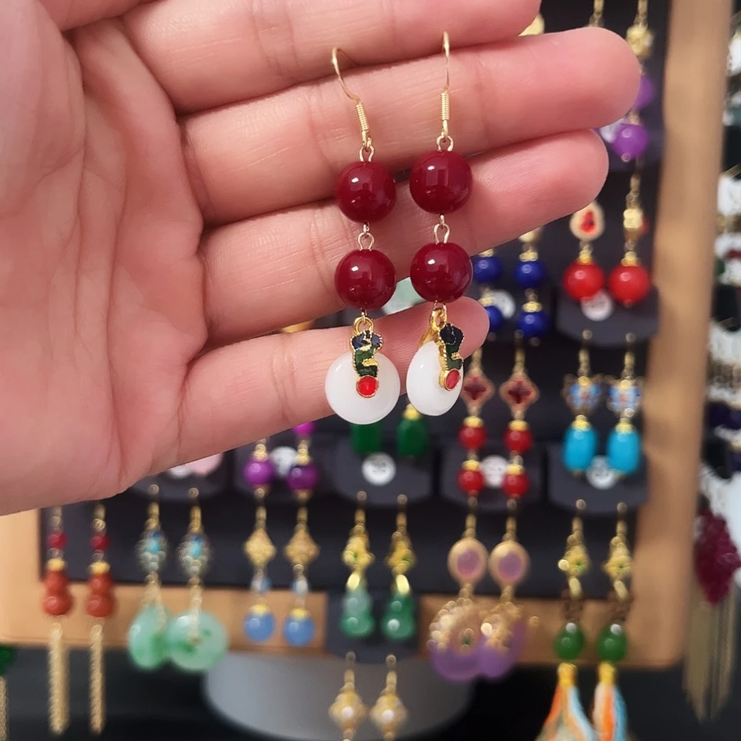 锆石纯铜925银耳饰