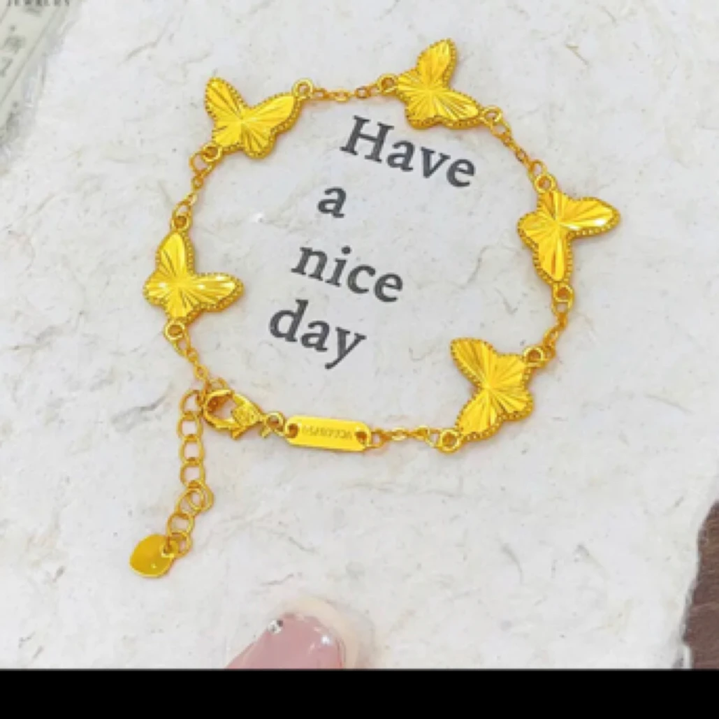 铜合金手链 金色蝴蝶/蜻蜒/昆虫极简风女简约精美素款手饰