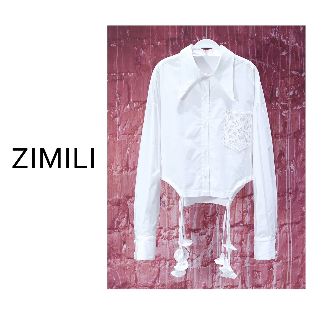 【亮哥女装】2025欧版《拾风的的季节》珍珠白设计感气质衬衫6769-F4