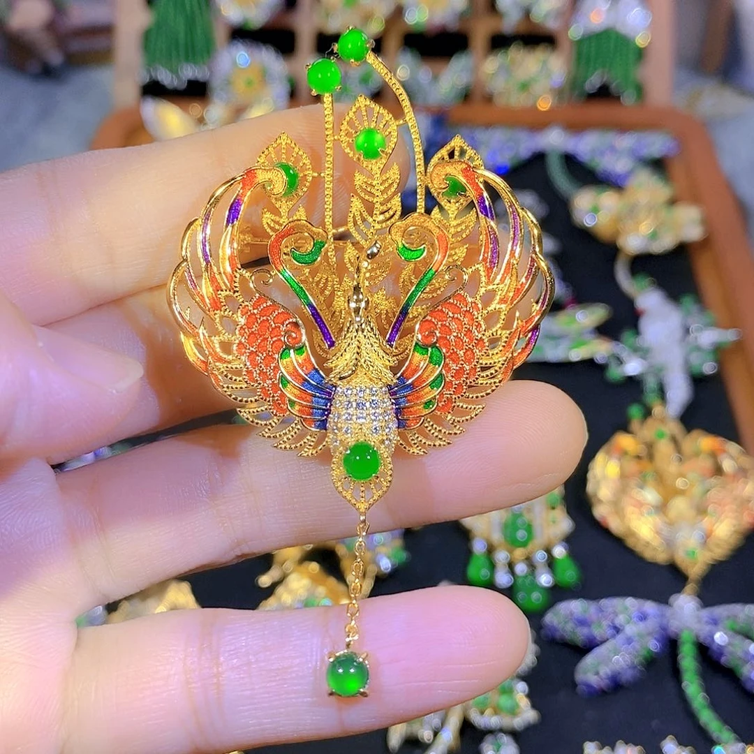 吊坠(不含链)银S925镶嵌翡翠