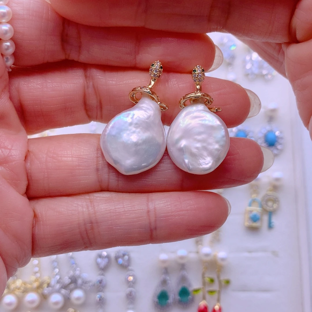 耳饰合金淡水珍珠