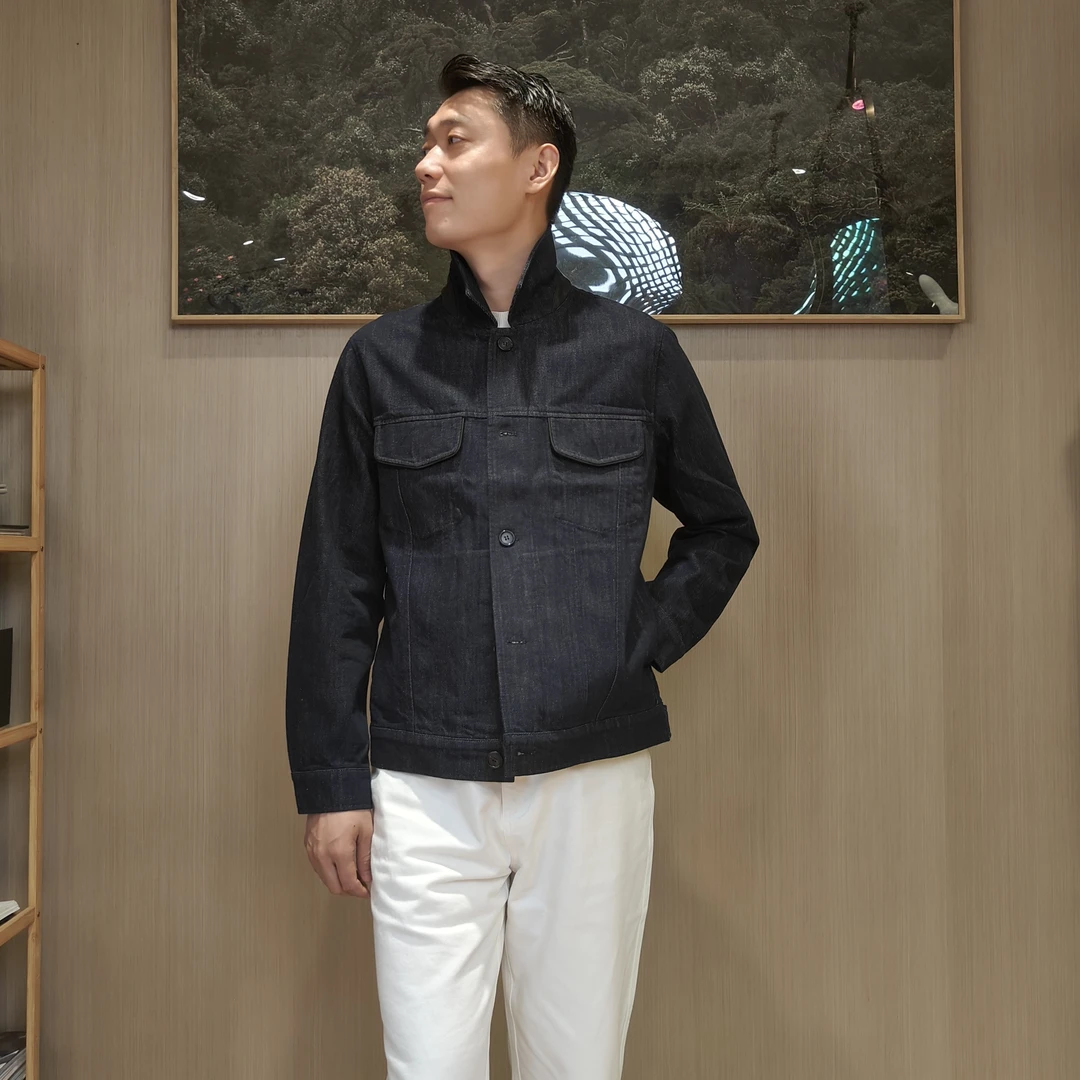 百搭秋季新款经典简约洋气重工翻领牛仔短款夹克潮流工装休闲外套