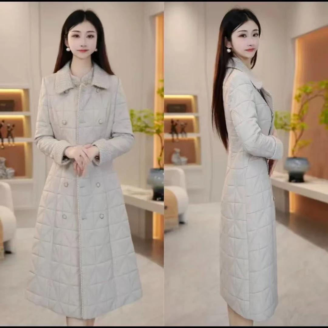 秋冬新款时尚气质修身显瘦中长款棉衣外套休闲洋气减龄百搭棉服