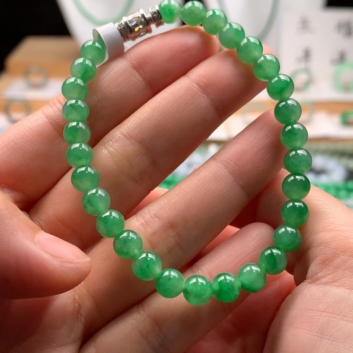 Y***翡翠未镶嵌手串天然缅甸A货翡翠