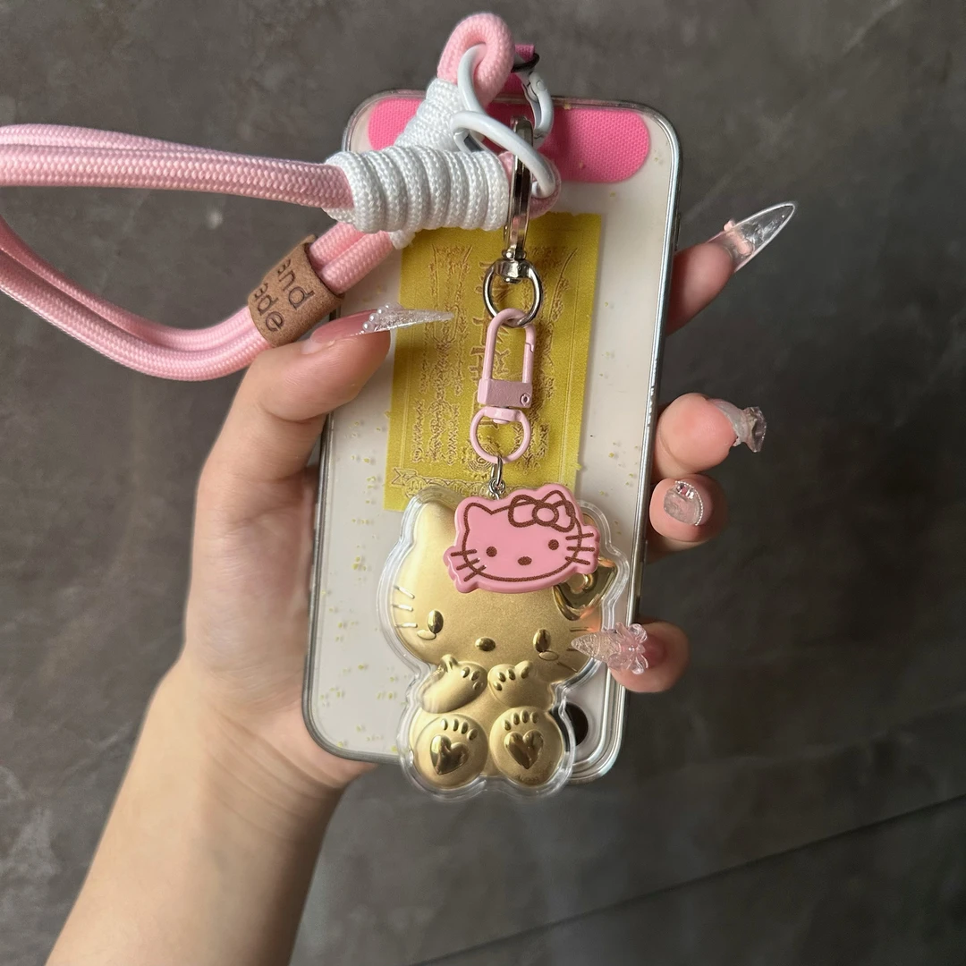 黄金kt猫hallokitty高颜值爆款可爱手机扣车包链挂件情人节礼物