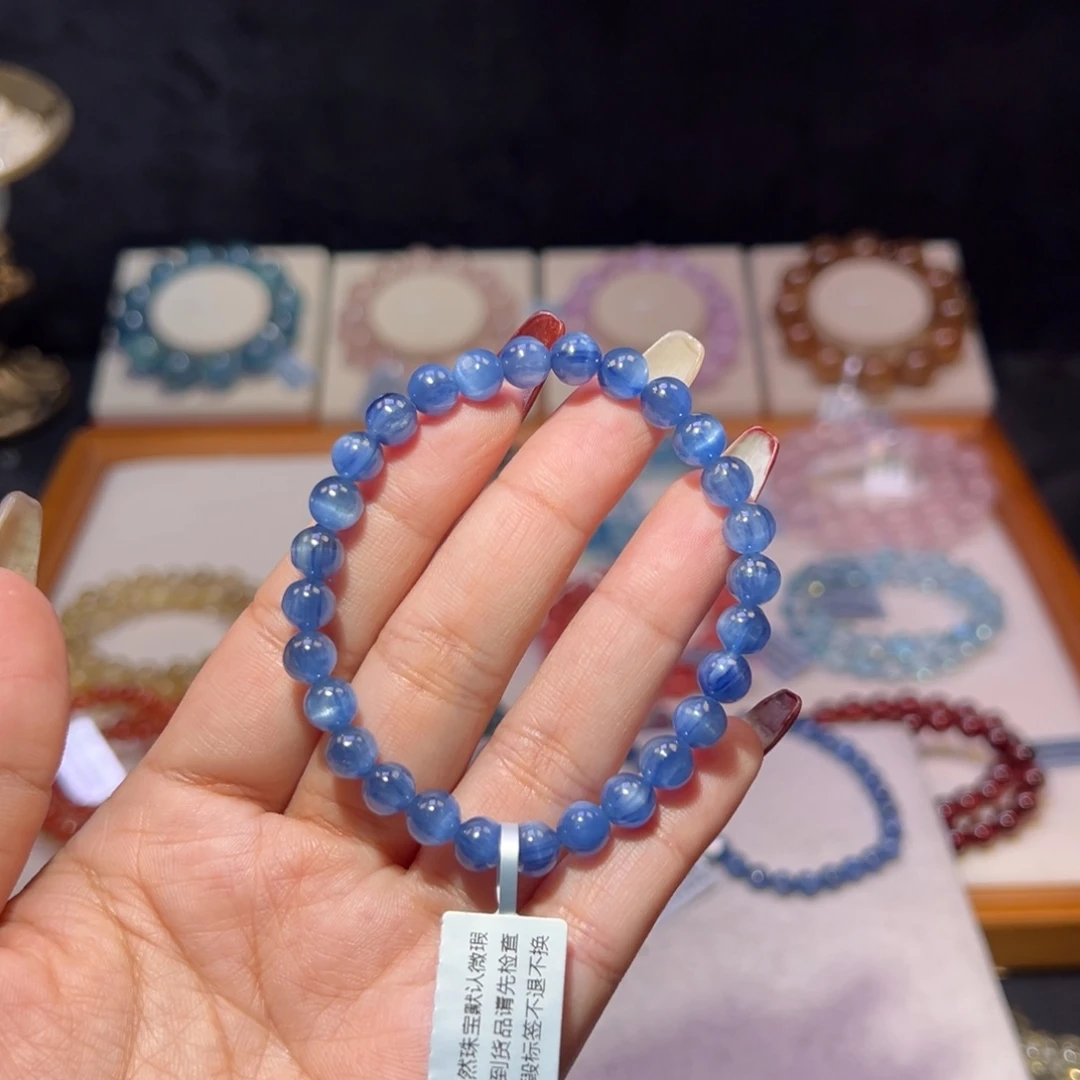 水晶手串未镶嵌茅****姐蓝晶6.8m m