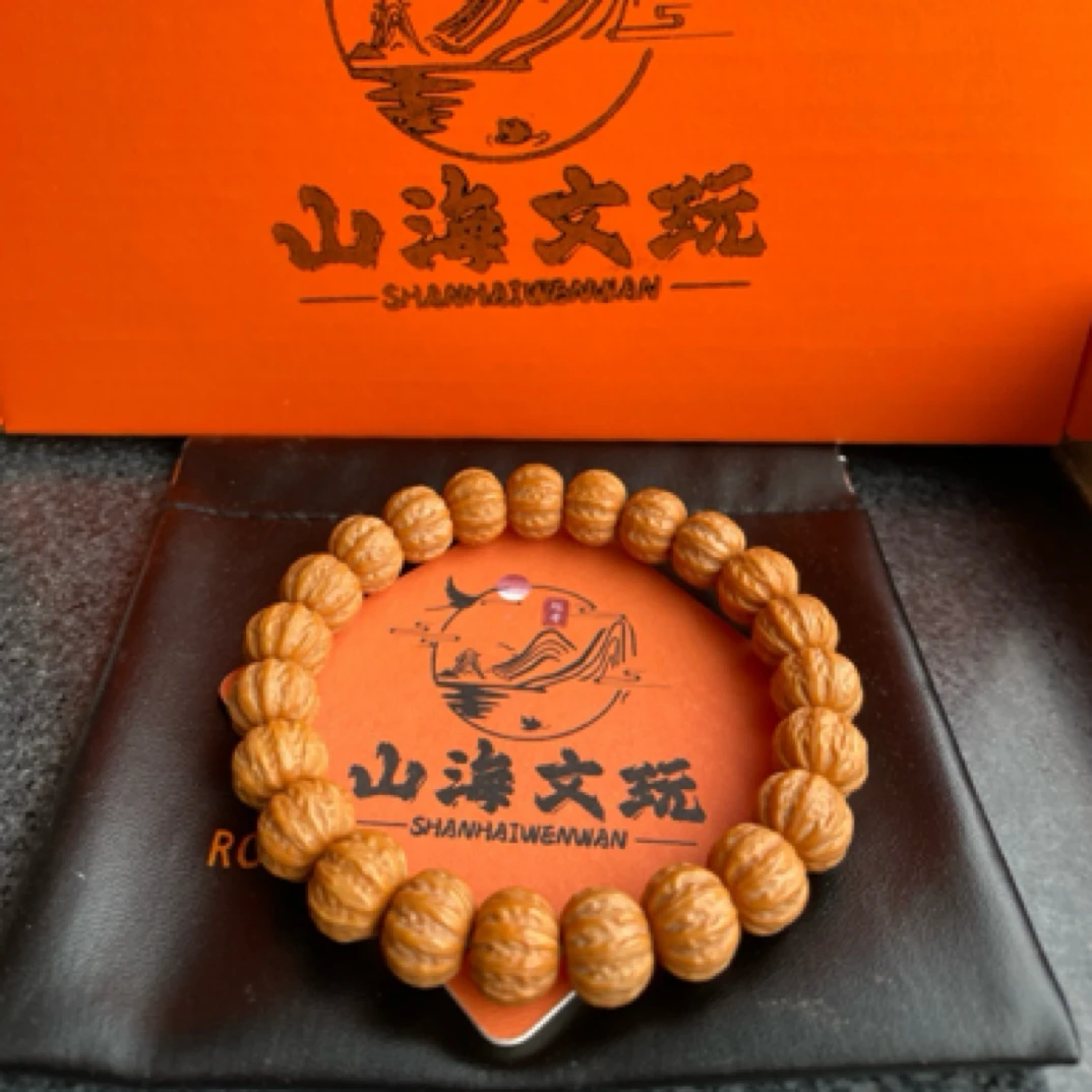 1.2+猴头京八棱小核桃手串矮桩正圆雕刻文玩念珠