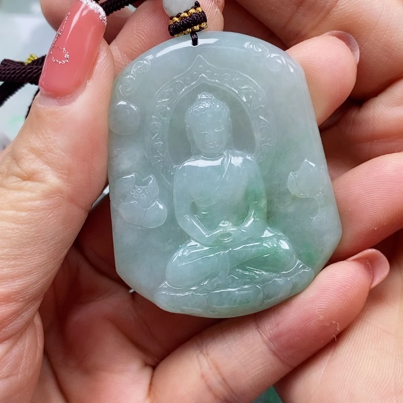 【闪购商品】翡翠颈饰未镶嵌小**哥天然翡翠A货佛