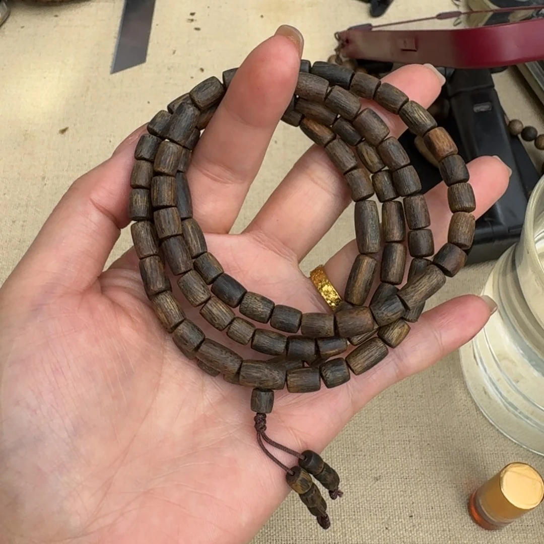 沉香手串绿奇楠沉水多圈约0.6+多样性发一条