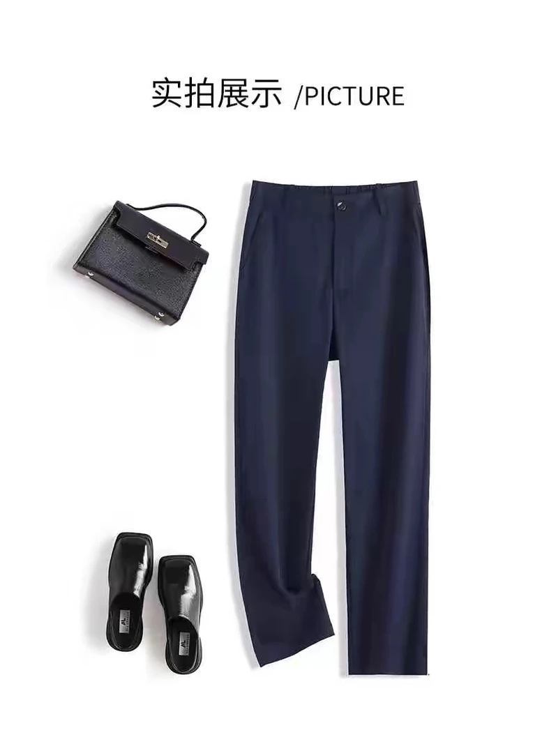 烟管裤女夏季2025新款时尚百搭休闲裤高腰显瘦垂感直筒九分裤宽松