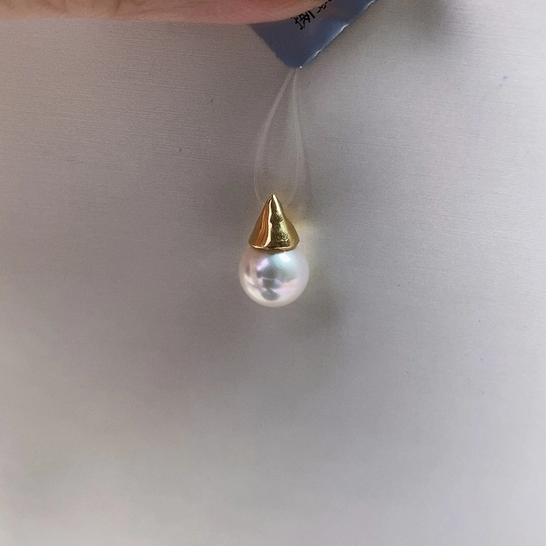 海水珍珠18K金镶嵌吊坠(不含链)8-8.5mm