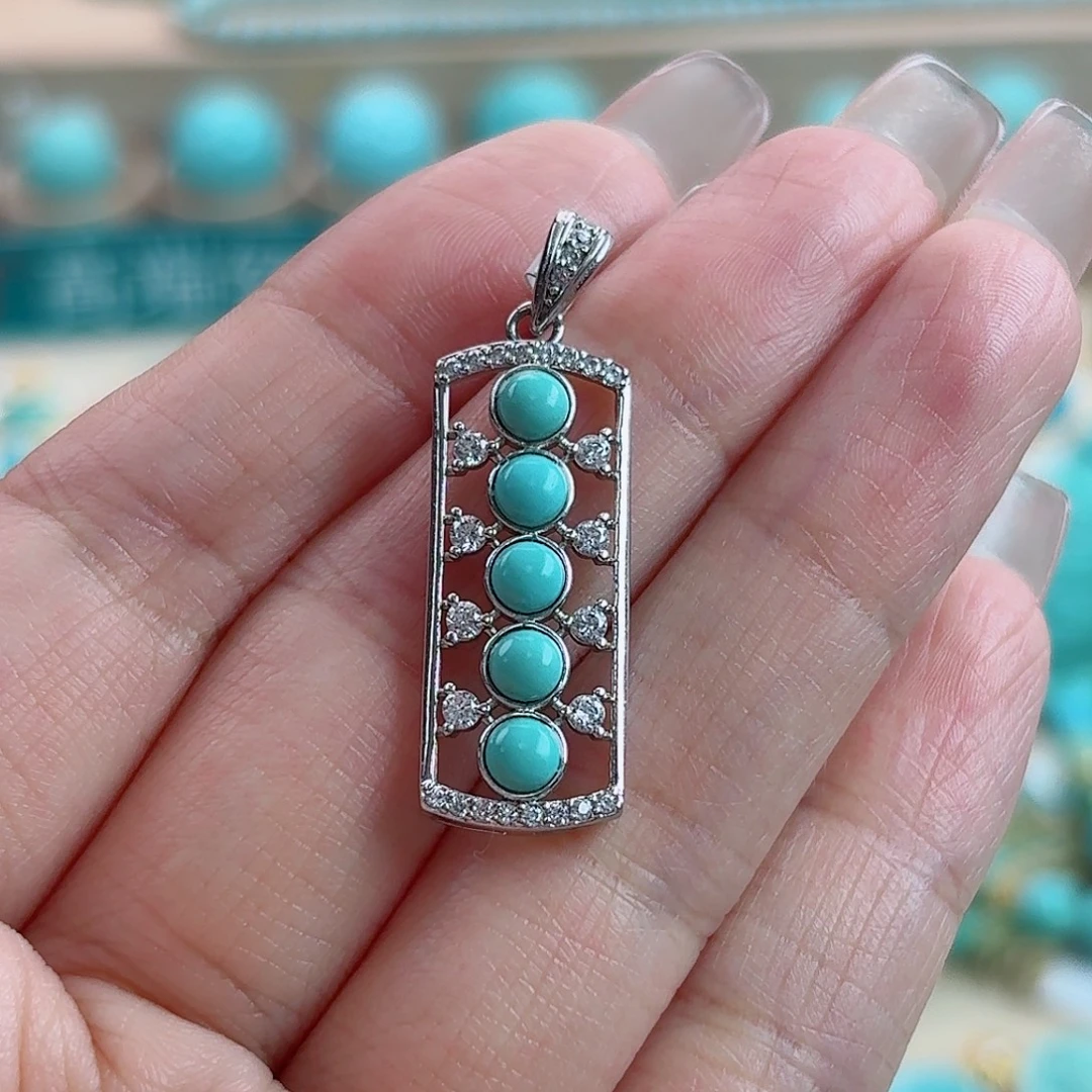 绿松石银S925镶嵌珠宝奇石