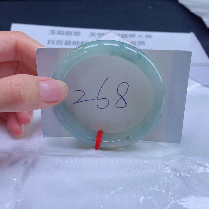 翡翠未镶嵌手镯54圈口