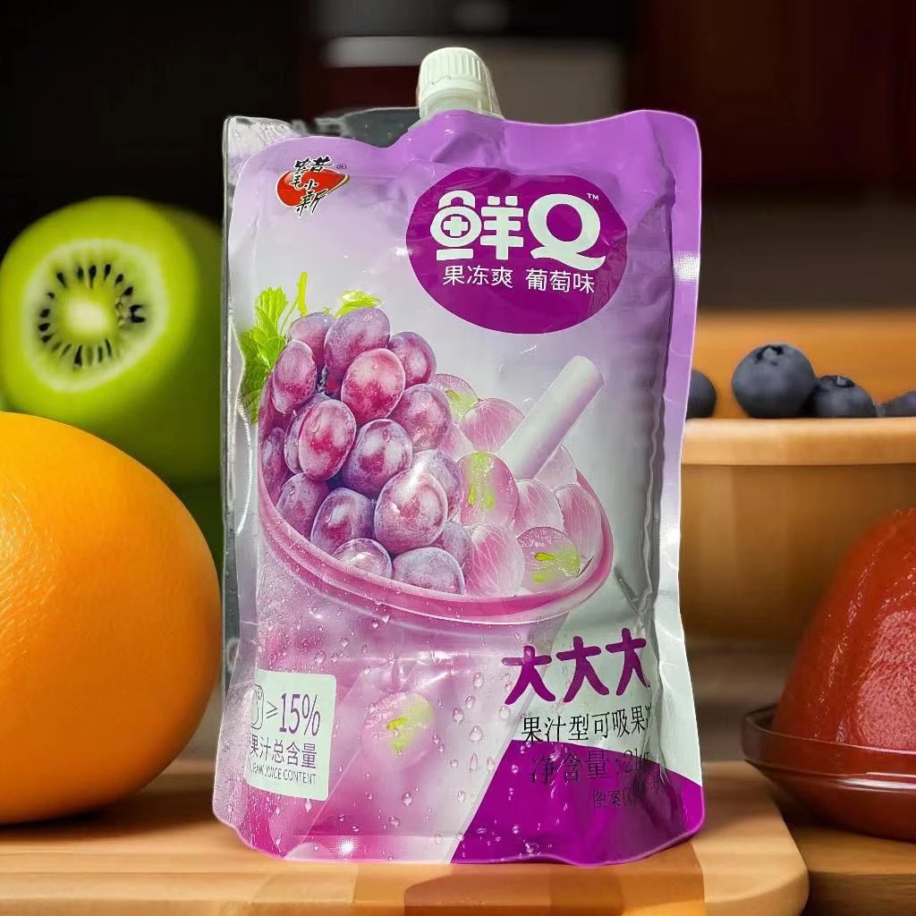 蜡笔小新超大吸吸果冻2kg/大袋袋葡萄味鲜q果冻四斤巨型可吸果冻