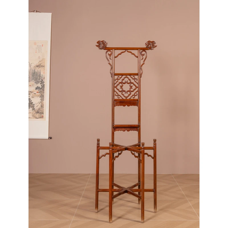 清代 黄花梨四合如意中牌子六足高面盆架古董收藏海南黄花梨家具