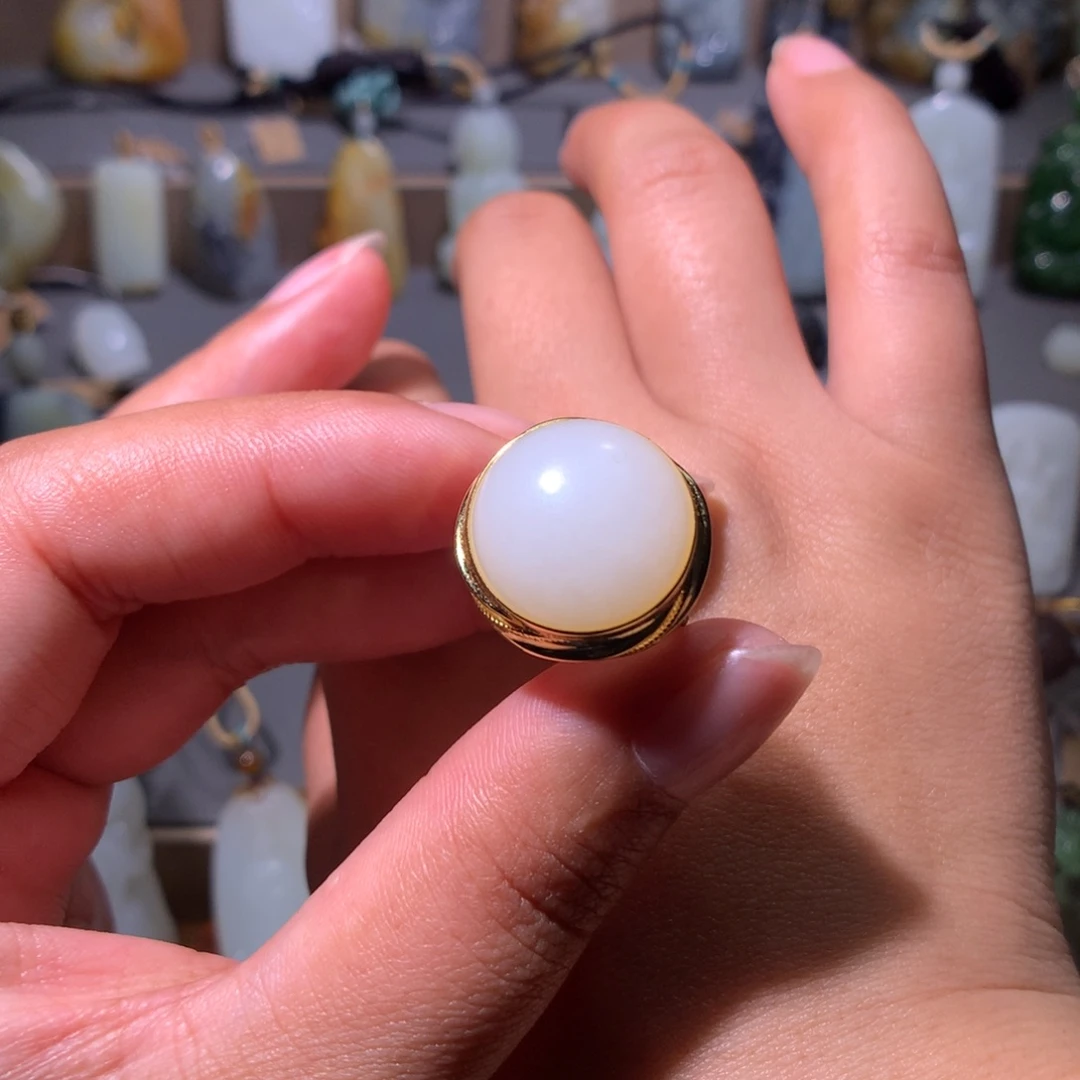 和田玉银S925镀金镶嵌颈饰