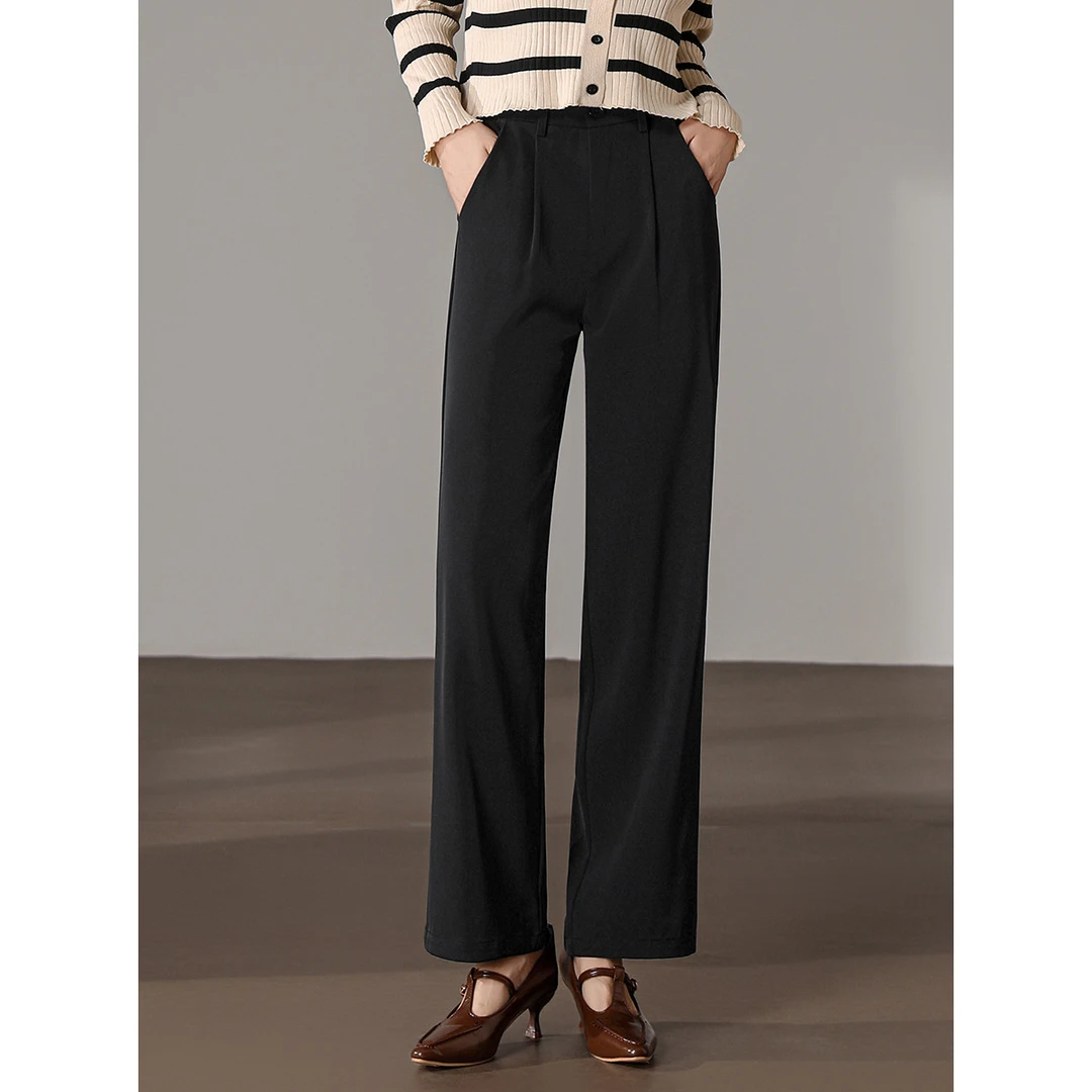 【诗语专属】EVA OUXIU/伊华欧秀直筒西裤ZS-E-33-25429-YL