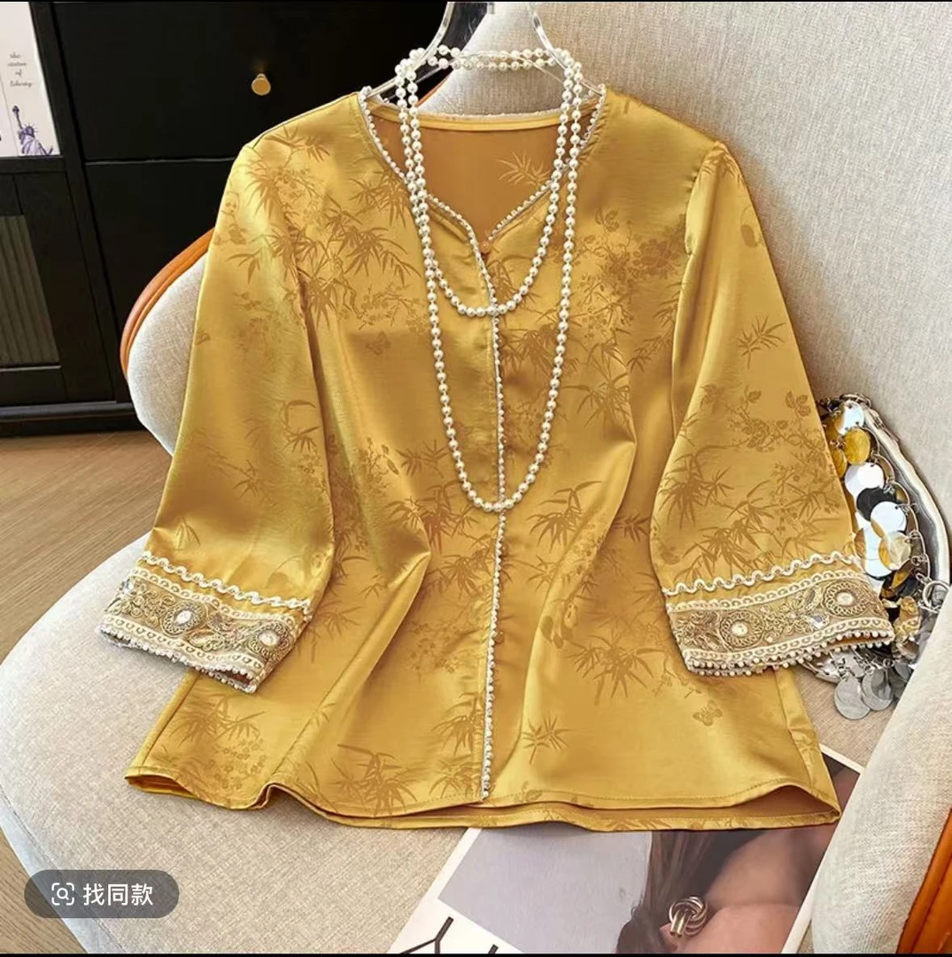 {扶摇定制}新中式长袖上衣显瘦洋气优雅袖口刺绣宽松中国风808