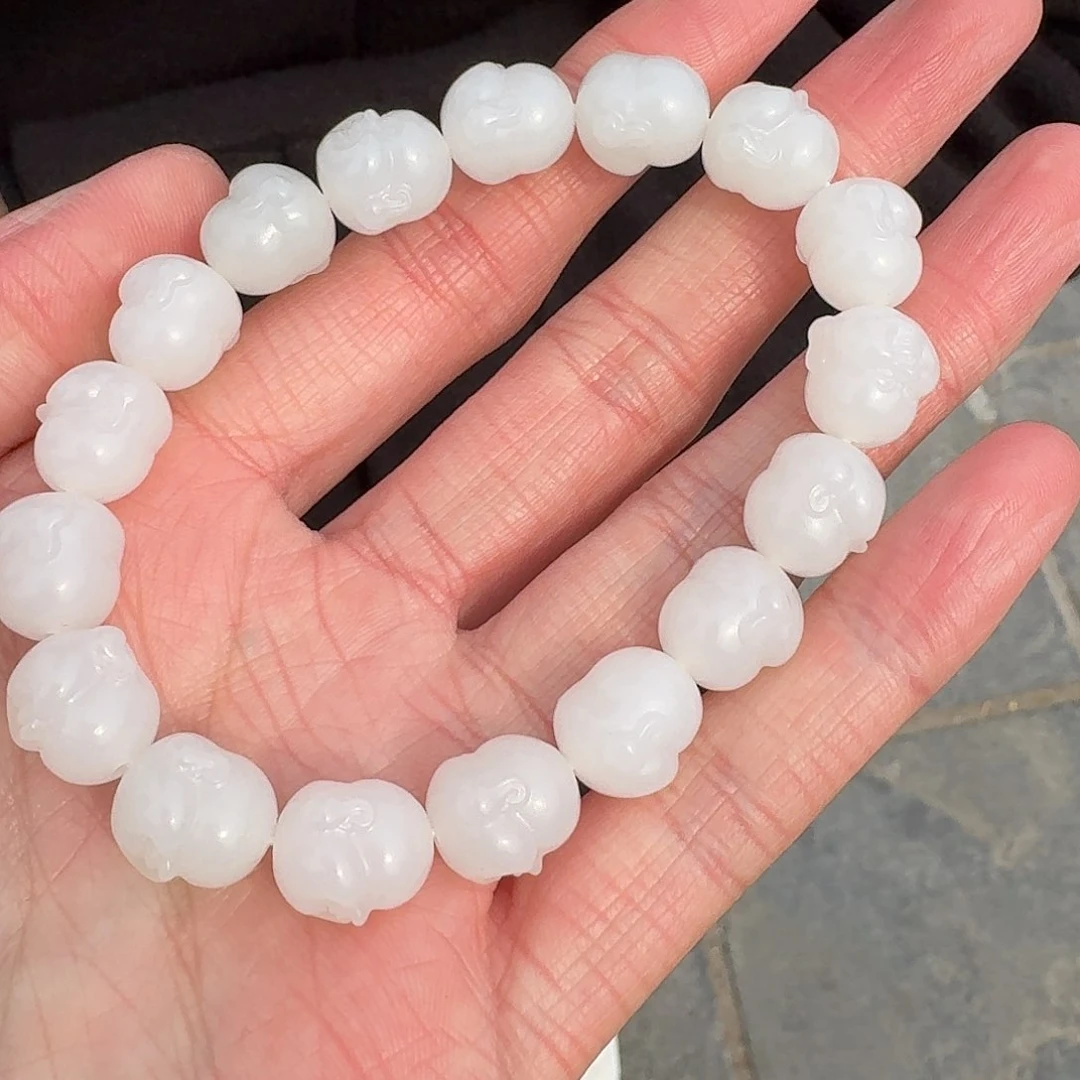 和田玉手串未镶嵌219顾哥卡12左右俄料