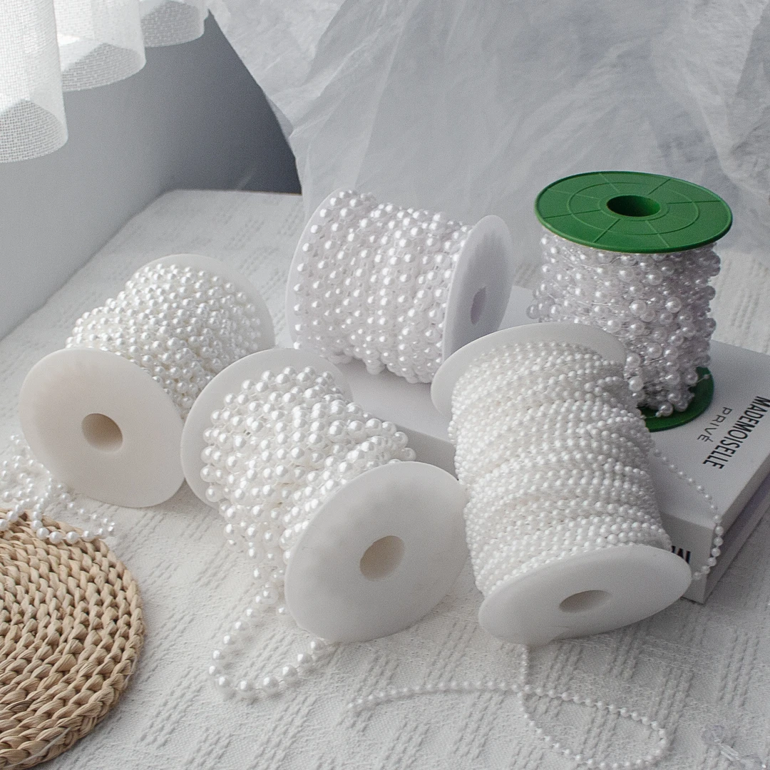 花艺仿珍珠串珠链条鲜花包装DIY配件ins高亮花束装饰材料花店用品