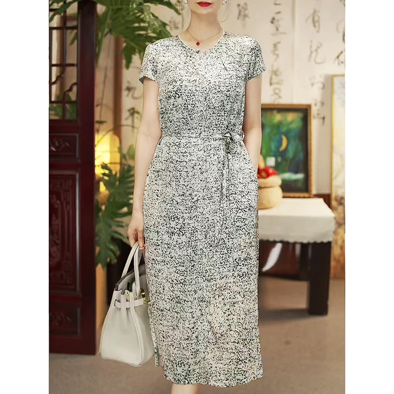 【星星点点】新款桑蚕丝连衣裙轻奢大气春夏时尚优雅宽松裙12562