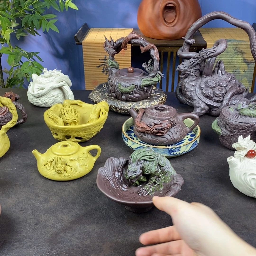 茶壶紫砂紫砂 龙壶