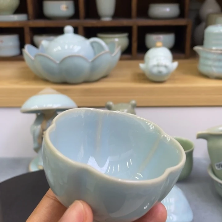 杯子天青汝窑茶杯