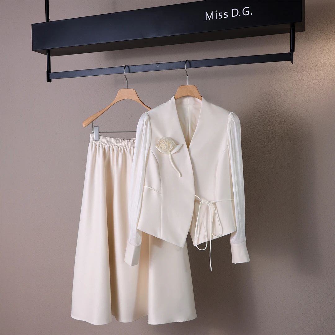 MissD.G.秋季优雅时尚显瘦外套半身裙两件套YA643