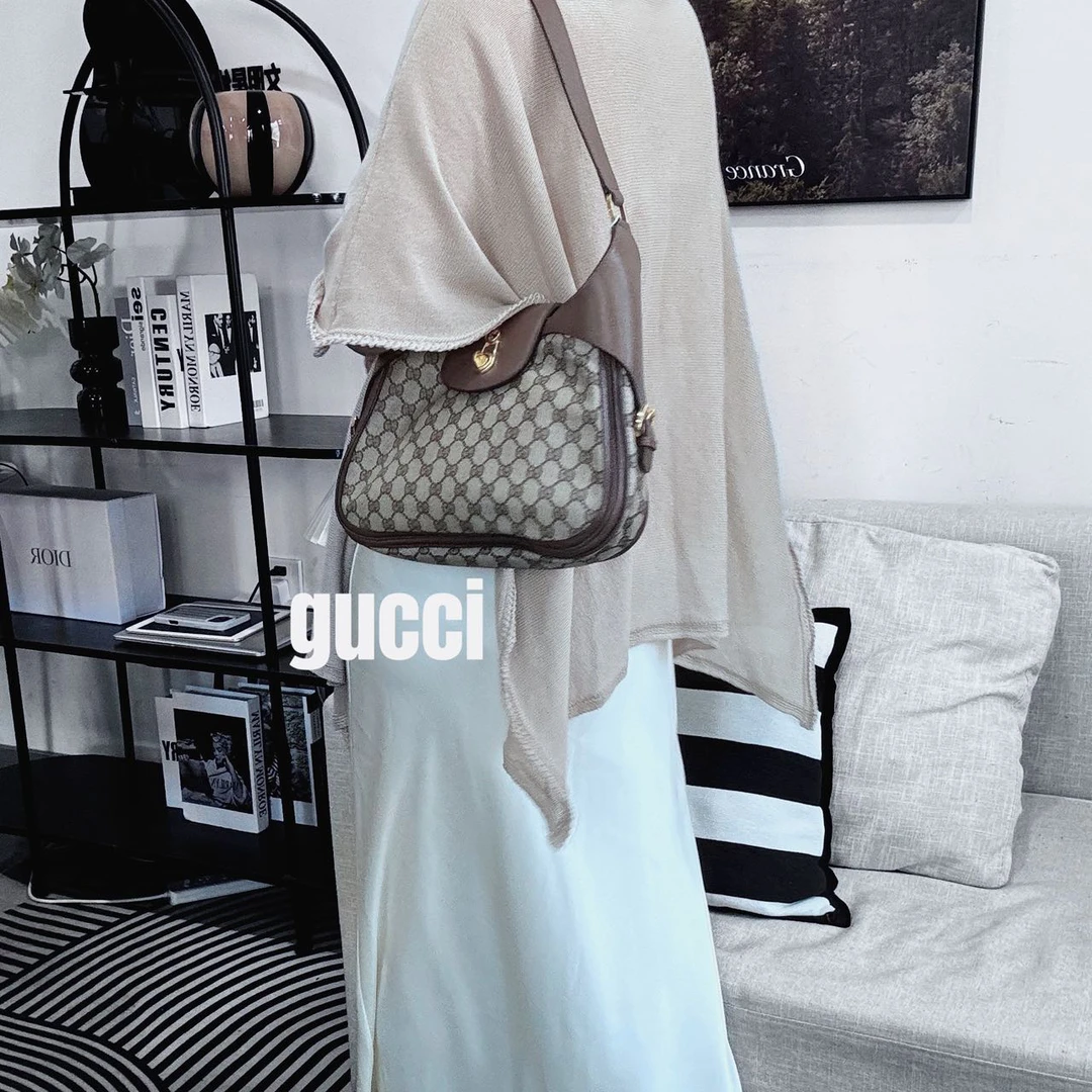 修复品618225/GUCCI/古驰金扣腋下hobo 配皮换新