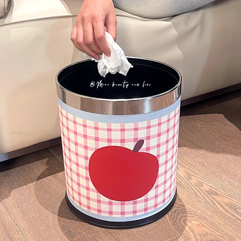 垃圾桶可爱家用卡通创意客厅轻奢高档无盖式高颜值厨房卧室卫生间