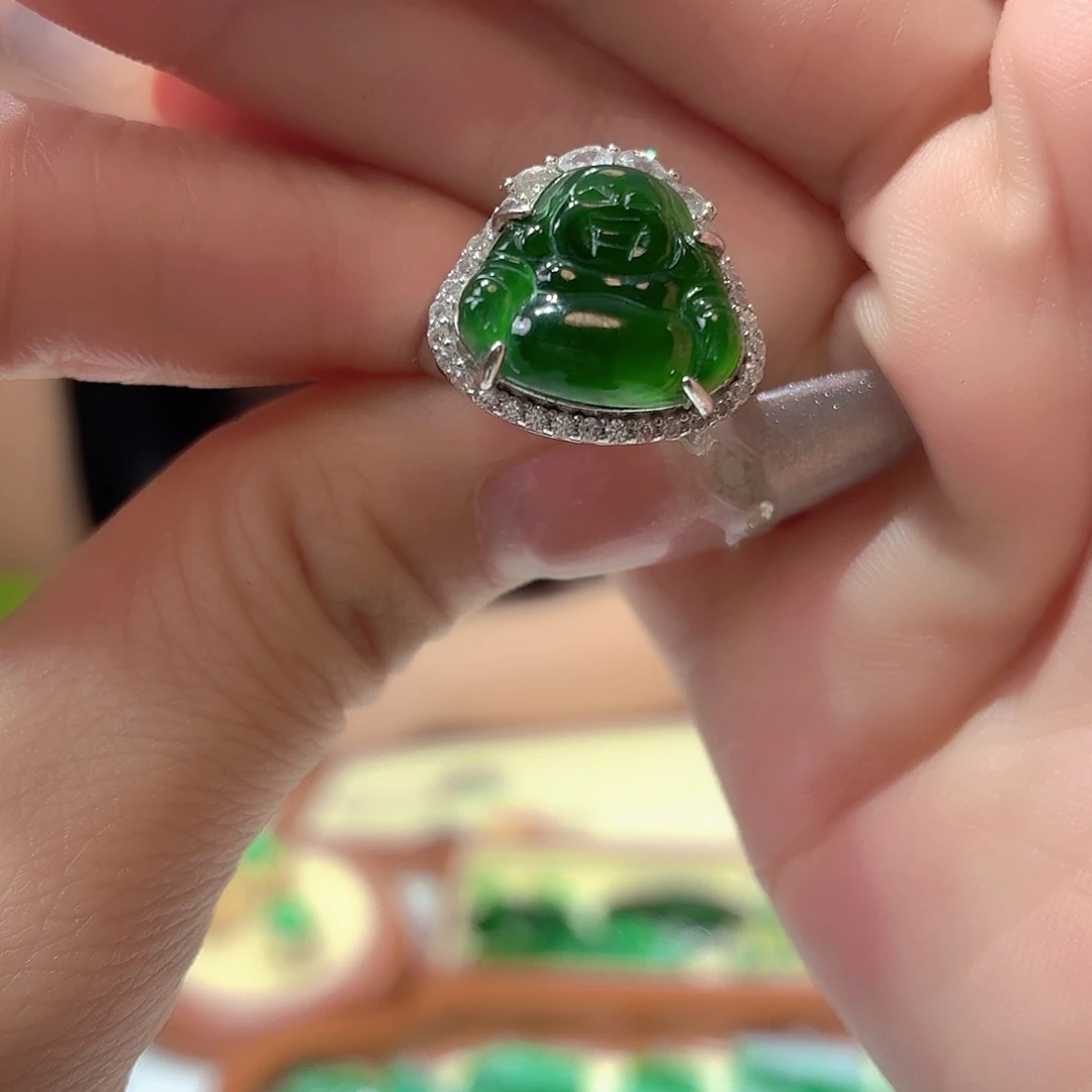 翡翠银S925镶嵌戒指翡翠