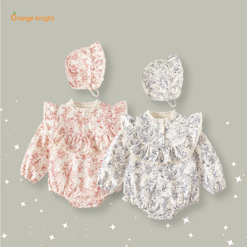 女宝宝春秋季衣服国风复古周岁满月百天公主礼服婴儿包屁哈衣爬服