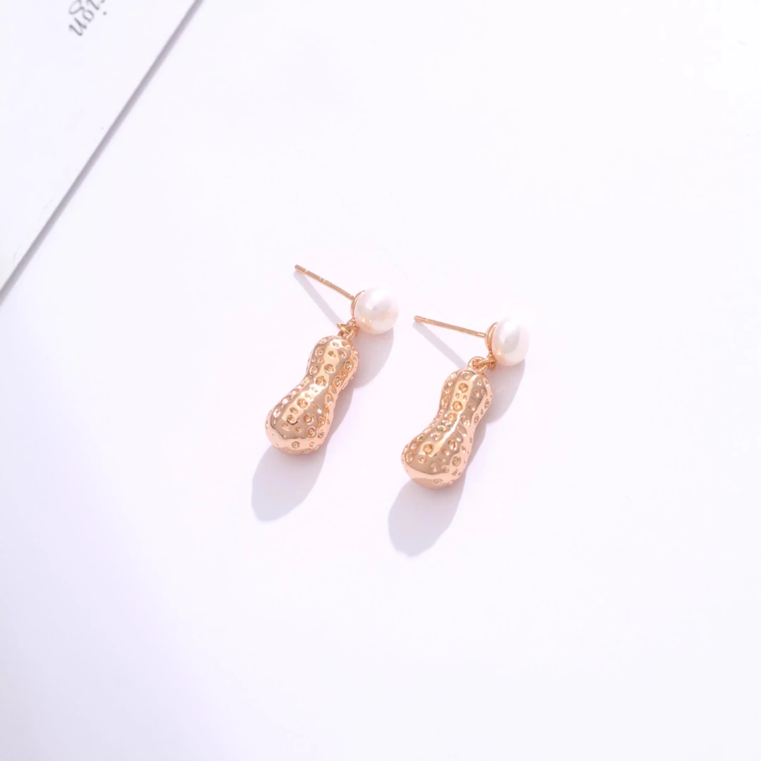 铜合金耳饰 《货号9402》气质好事花生吊坠耳环