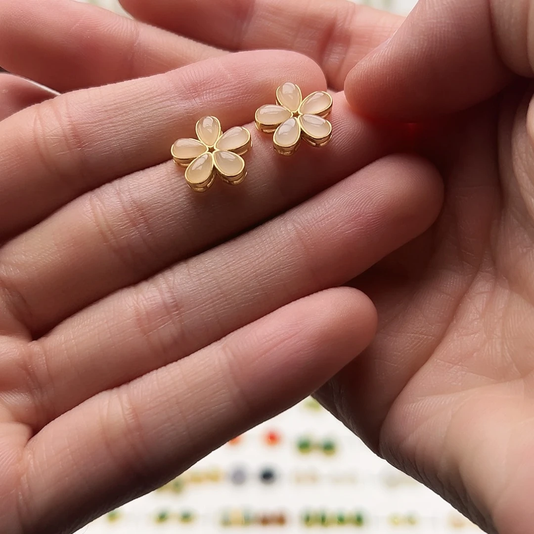 银S925镶嵌和田玉耳饰