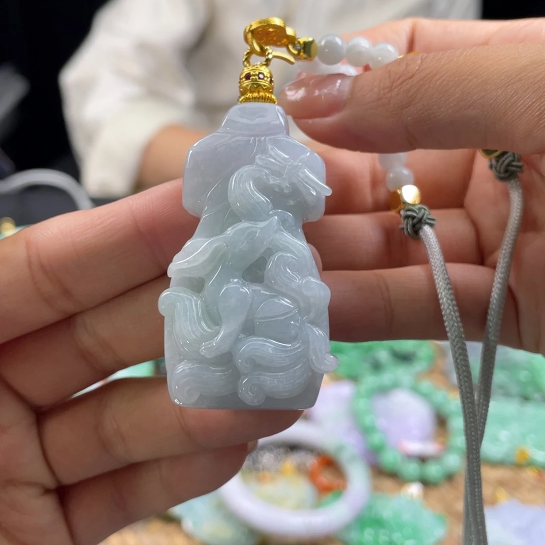 翡翠未镶嵌颈饰代编织