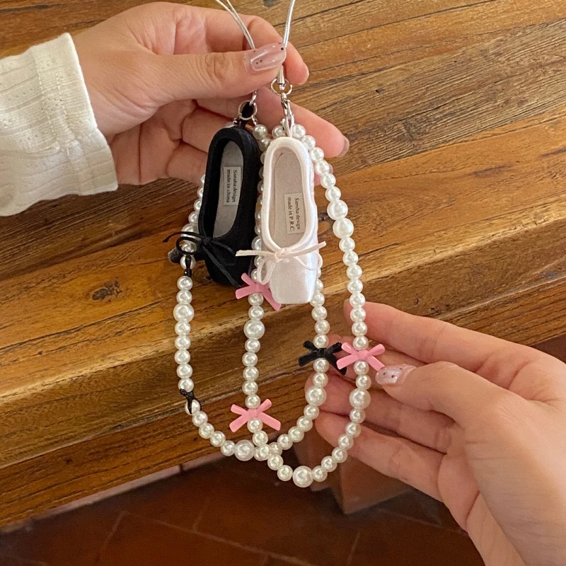 韩国博主同款手工芭蕾风芭蕾舞鞋少女可爱包挂手机链