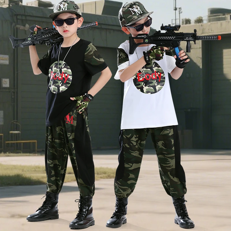 儿童迷彩服套装男童短袖夏季特种兵军训服薄款军装中大童长裤童装