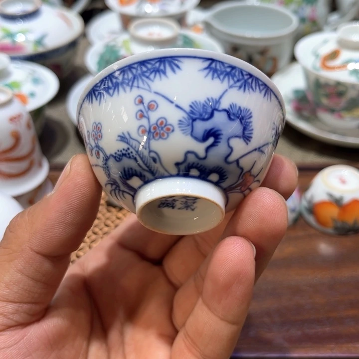 纯手绘精品盖碗杯