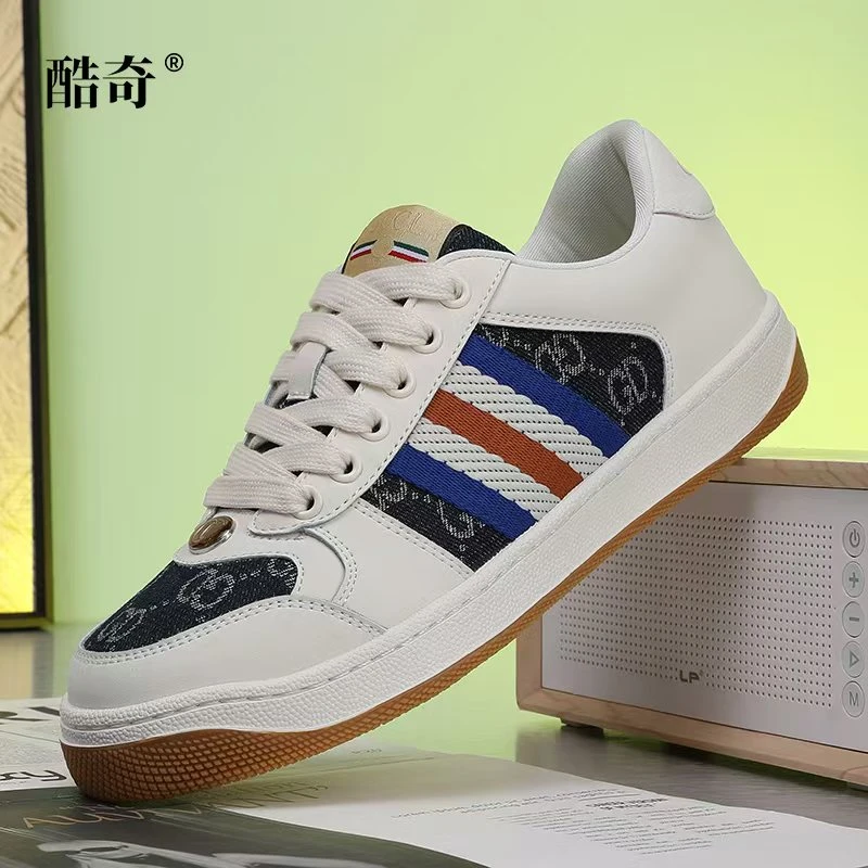 【酷奇正品】男士轻奢定制 真皮 百搭时尚休闲厚底低帮港风潮鞋