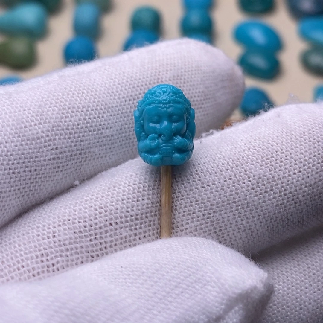 绿松石未镶嵌绿松石象神宝宝12.6*9.6