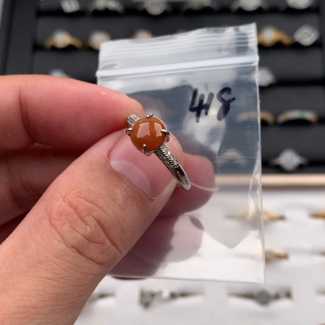 翡翠银S925镶嵌戒圈418