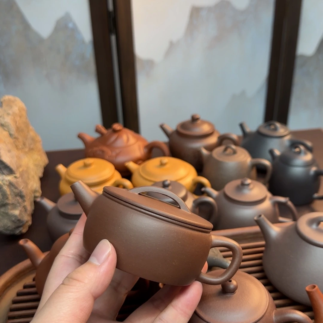 紫砂茶壶大木门紫泥汉瓦微瑕