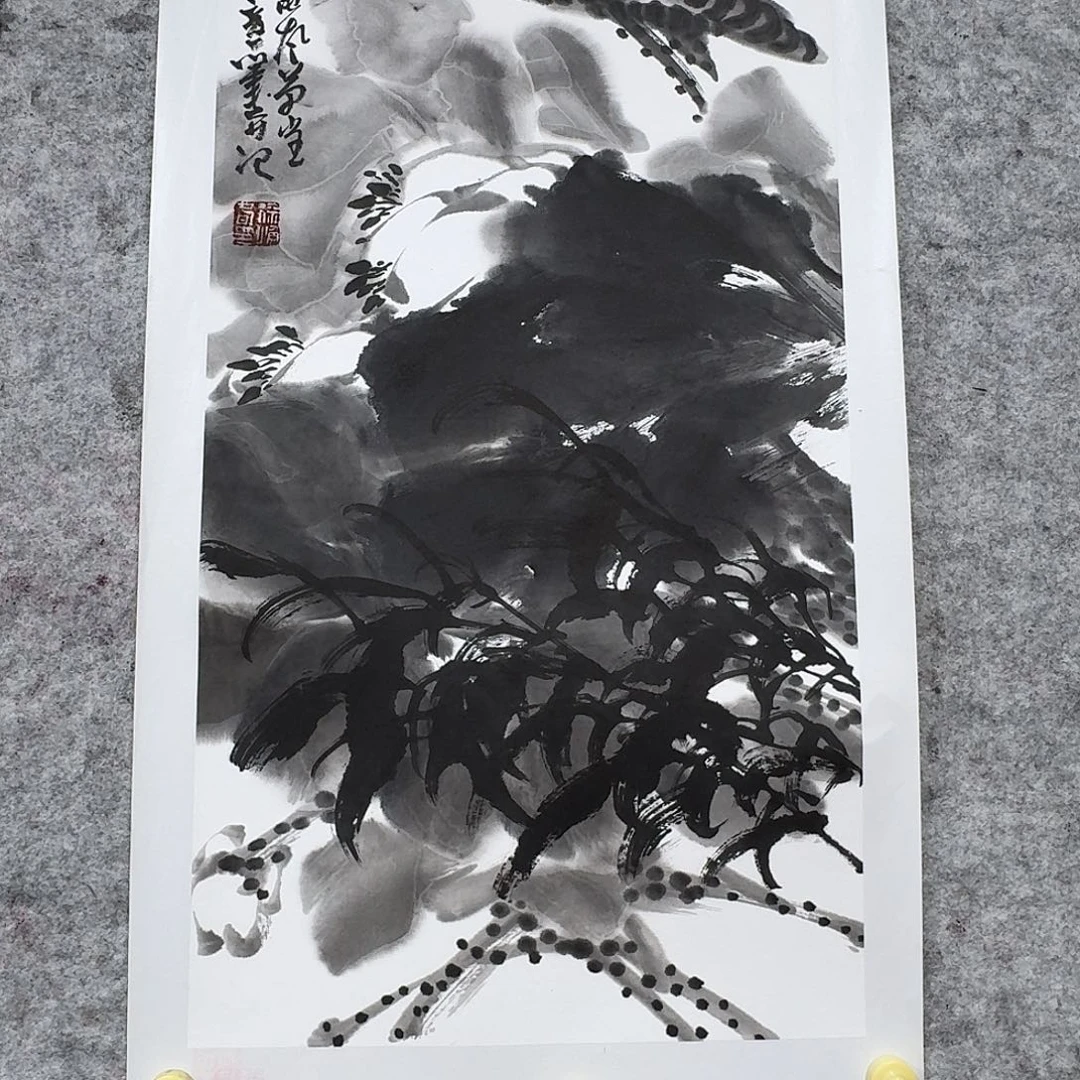 国画墨色荷花888888